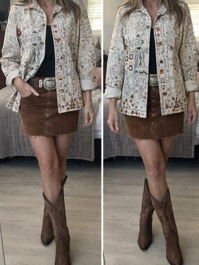 Western Cowgirl Rodeo Outfit Nashville Country Concert Jacket Embroidered S/M